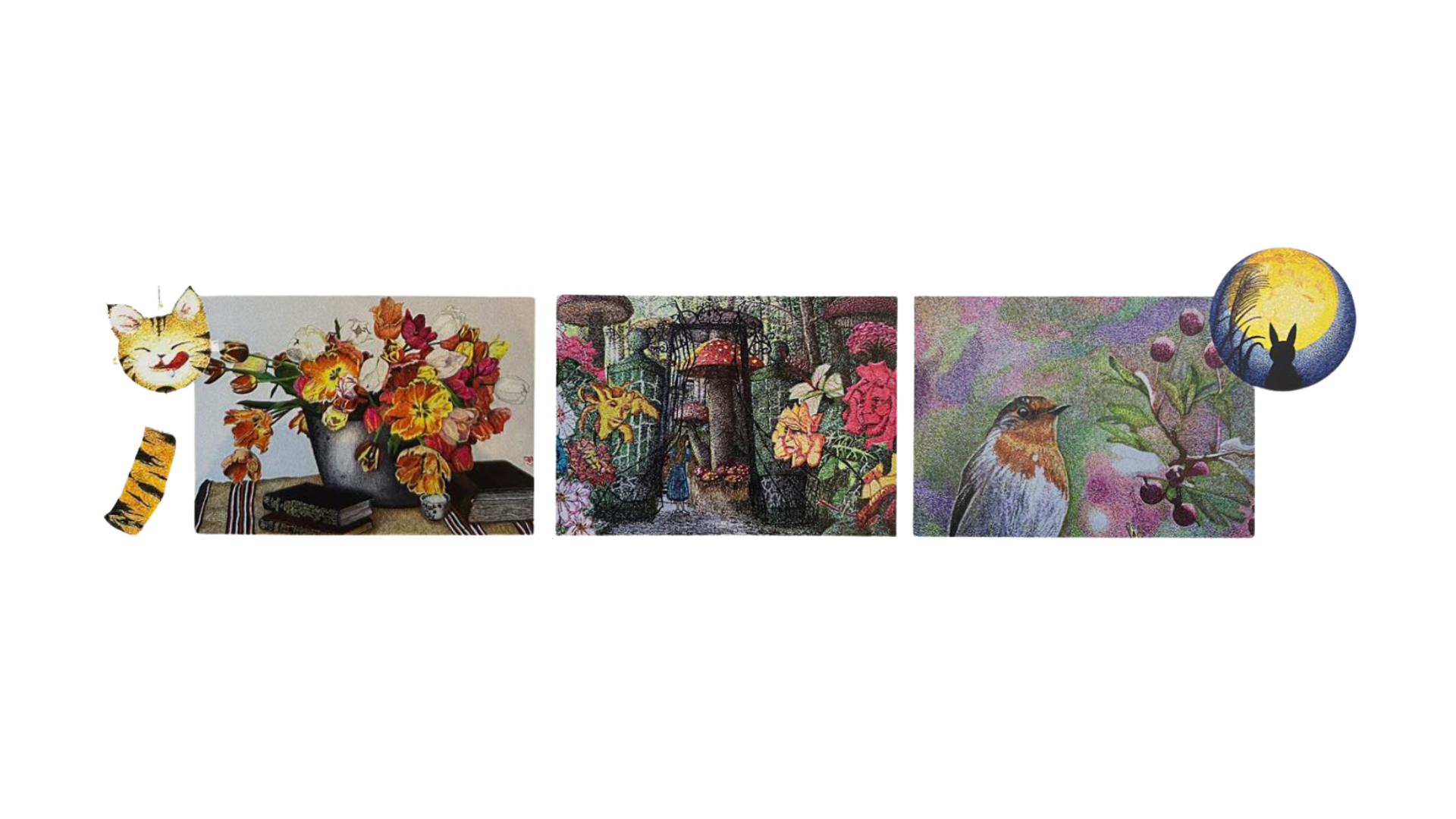 カラーボールペン画教室　虹の会　第1回展覧会